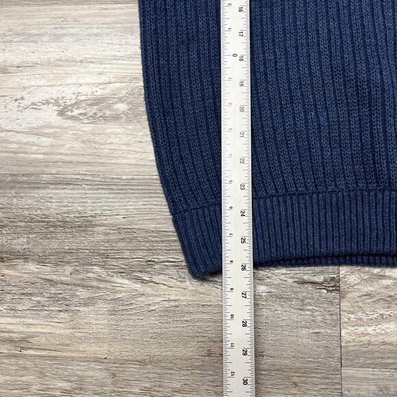 Duluth Trading Sweater‎ Navy Blue Mens M Brigadier Shawl Collar Cotton Wool - Picture 7 of 8
